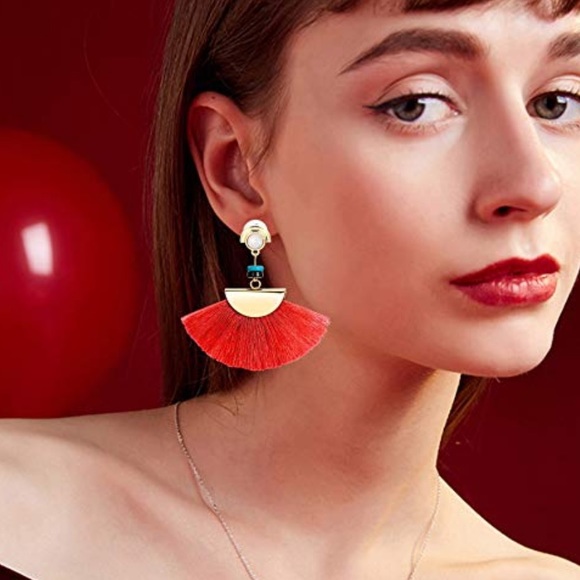 Jewelry - FREE WITH PURCHASE! Red tassel earrings